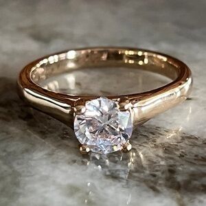 Swarovski Clear Crystal Ring 14K Gold Plated Engagement Anniversary 10.25